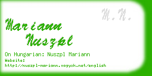 mariann nuszpl business card